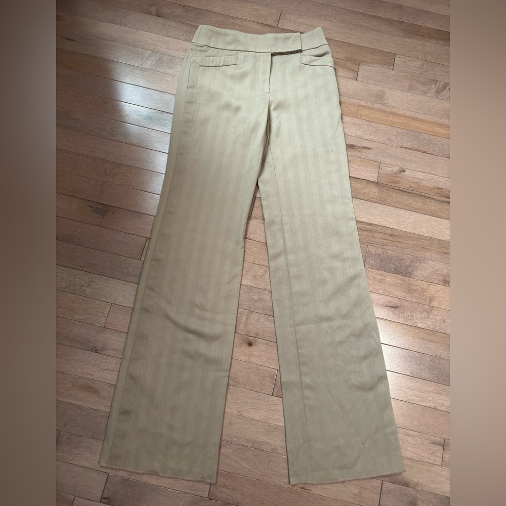 Tan Armani Collezioni Striped Wool Dress Pants size 4
